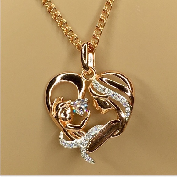 Mother and Child Heart Necklace - Picture 3 of 5